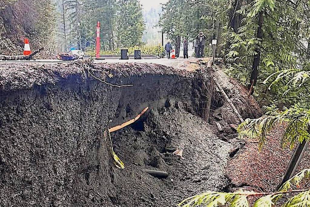 Traffic will be single-lane alternating 24/7 until the road repair is complete on Columbia Valley Highway, said the update on March 20, 2026. (Submitted)